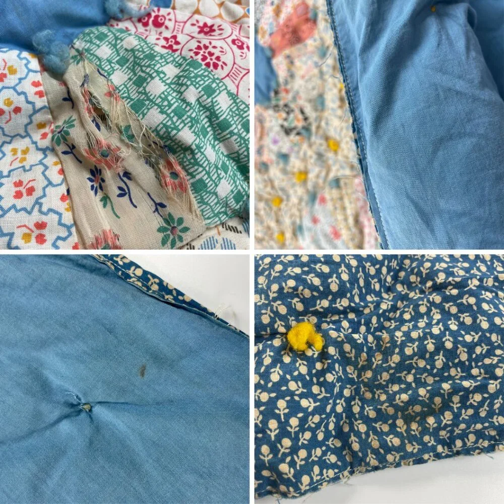 Antique 1920s Quilt Historical Society Dresden Patchwork Vintage Handmade Unique